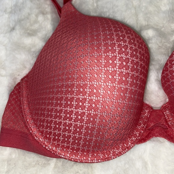 VICTORIA'S SECRET VS Perfect Shape Underwired Push Up Bra  Pink Floral Lace  32D - Picture 3 of 10